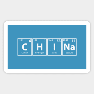 China (C-H-I-Na) Periodic Elements Spelling Sticker